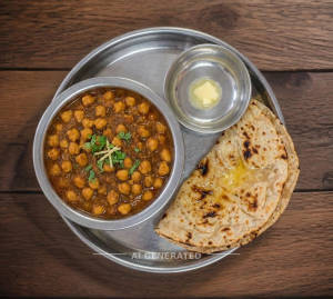 Channa Masala + Butter Roti (1 piece)