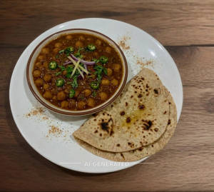 Chole Bowl( Half) + Roti (Chakki Aata) (2 pieces)