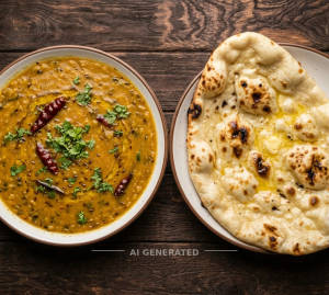 Dal tadkewali [400 grams] + Butter naan (1 piece)
