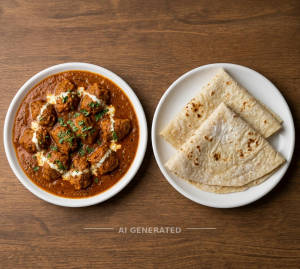 Chaap Gravy + Rumali Roti [Full] (2 pieces)