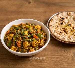 Veg kadai + Tandoori roti (1 piece)