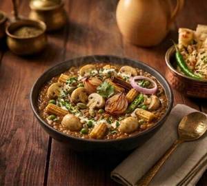 Mutter Mushroom Babycorn Masala