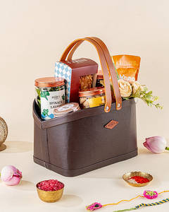 Brown Leather Celebration Gift Hamper