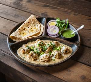 Malai Chaap + 2 Rumali Roti + Onion + Mint Sauce