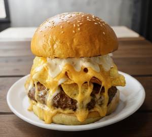 Cheesy Creamy Chips Burger