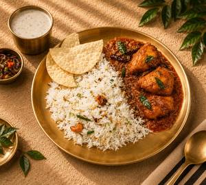 Ghee Rice & Naadan Chicken Curry