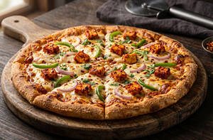 Smoky Peppy Fresh Paneer Tikka Pizza