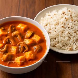 Mushroom Paneer + Jeera Rice