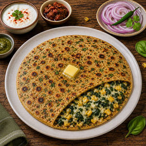 Cheese Corn Spinach Paratha