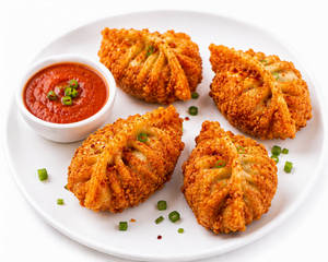 Veg Kurkure Momos (half)