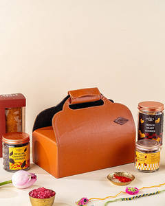 Tan Leather Satchel Gift Hamper