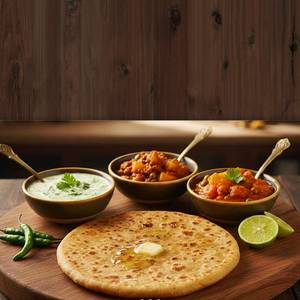 Aloo Paratha (2 Pcs + Chole, Raita, Salad)