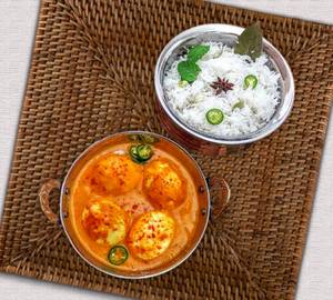 Steam Rice With Egg Curry(1 pcs)