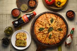 Cheese Pizza [big, 10 inches] With Garlic Bread [2 pieces] And Coke