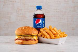 Chicken Cheese Burger Meal [Med]