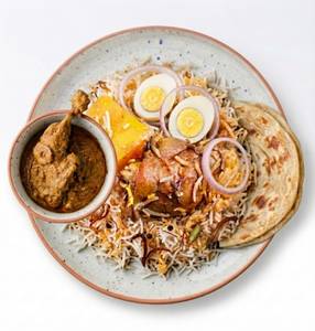 Kolkata Chicken Biryani 1 Pc,Chicken Chaap Full Leg & 1 Pc Paratha