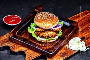 Schezwan Chicken Burger