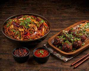 Veg Schezwan Noodles + Veg Dry Manchurian