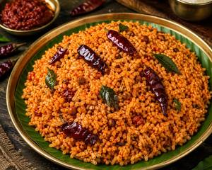 Pandu Mirchi Pachadi Annam With (Ghee)