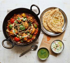 Kadhai Chicken + 2 Lachha Paratha