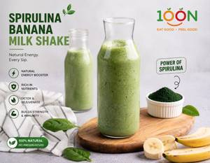 Spirulina Banana  Milk Shake