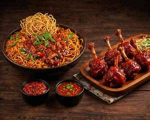 Chicken Triple Schezwan With Lollipops