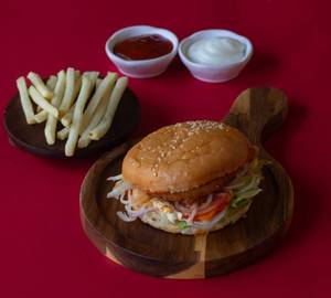 Veg Burger+ French Fries Meal Combo