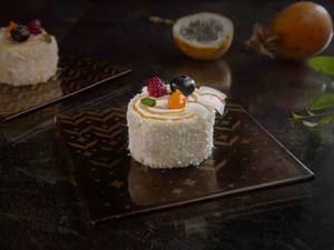 Mango and Passion Fruit Swiss Roll