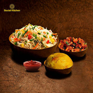 High Value Rice Combo-veg Fried Rice +gopi 65 Mini +kesari Bath