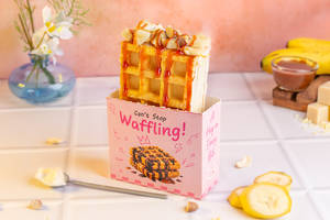 Caramel Banana Waffle Sandwich