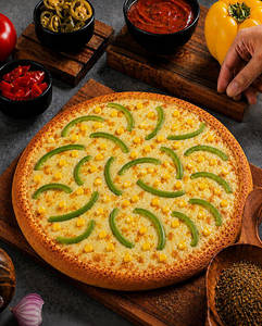 Capsicum+ Sweet Corn Pizza