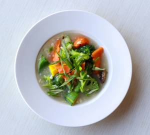 Stir Fried Asian Green With Steam Rice