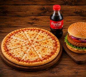 Margherita Pizza + Veg Tikki Burger + Coke (200 Ml)