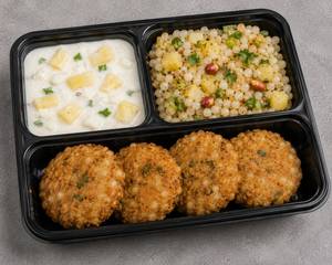 Pineapple Raita With 4 Sabudana Vada And Sabudana Khichdi