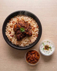 Neychoru & Chicken Roast(1 Piece) & Raitha/pickle Bowl