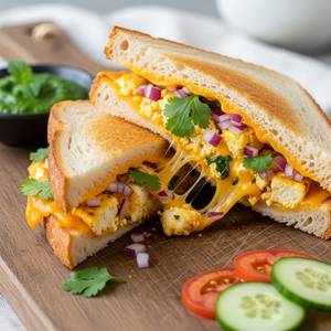 Creamy veg and paneer and cheese sandwiich
