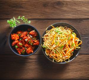 Veg Noodles + Gobi Manchurian