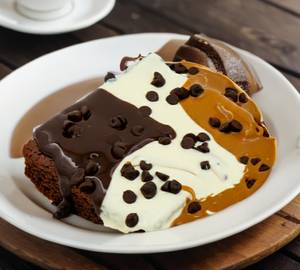 Triple chocolate brownie