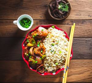 Mixed Fried Rice And Chilli Fish 6 Pcs, Combo