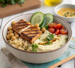 Paneer Humus Rice Bowl