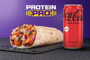 Tandoori Soya Chaap Protein Pro Wrap & Coke Zero Combo.