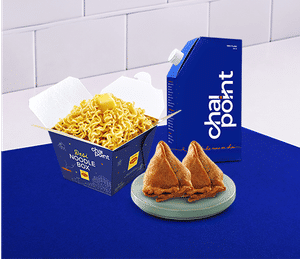 Classic Butter Desi Noodles + Aloo Samosa(2) + Ginger Chai - Uniflask
