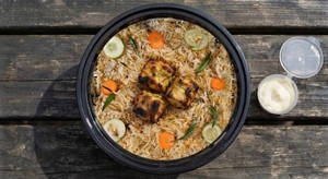 Arabic Rice & Chicken Kebab(3 Pieces) & Mayo Bowl