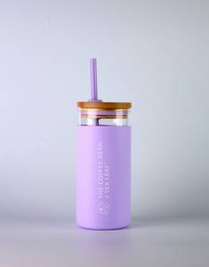 Glass Sipper With Sleeve, Straw & Lid-v4