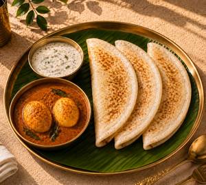 Ghee Garlic Dosa & Egg Roast
