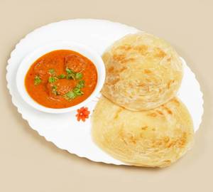 Chicken Curry With 2 Laccha Partha Or Garlic Naan with pepsi or sprite 200 ml