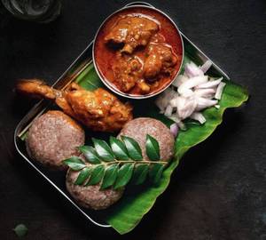 Ragi ball and chicken curry