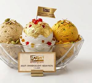 Kulfi-Spanish Delight-Kesar Pista) 3-Scoop Lazza Spl Premium Ice Cream