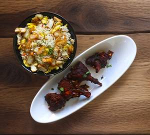 Chicken Fried Rice + Chicken Lollipop Dry (3Pcs)