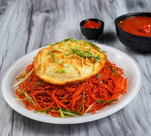 Chicken Triple Noodles + Fried Noodles + Schezwan Sauce